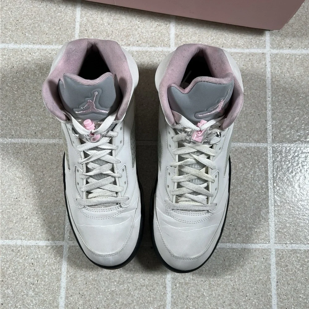 Air Jordan 5 Men's Retro White/Medium Pink-Black Size 11.5 HQ7978-102